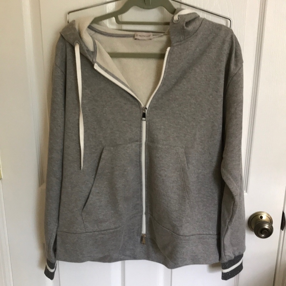 Moncler Maglia Cardigan Gray Zip-Up Hoodie